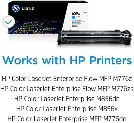 מחסנית טונר HP 659X ציאן בעל תשואה גבוהה | עובד עם HP Color Laserjet Enterprise M856, HP Color Laserjet Enterprise MFP